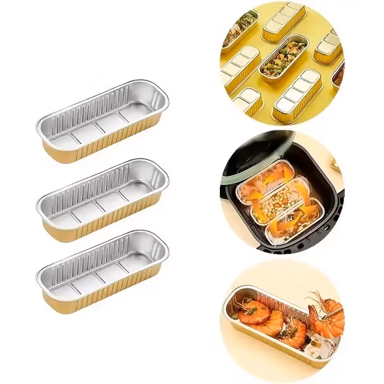 Rectangular Aluminum Foil Containers Disposable Aluminium Cake Bake Tray with Lid