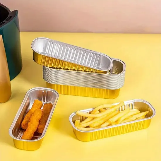 Rectangular Aluminum Foil Containers Disposable Aluminium Cake Bake Tray with Lid