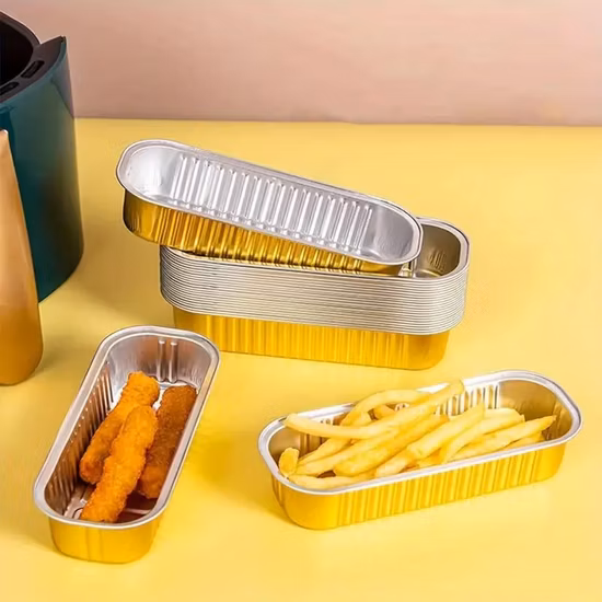 Rectangular Aluminum Foil Containers Disposable Aluminium Cake Bake Tray with Lid